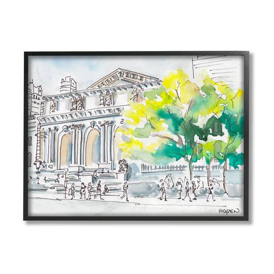 Stupell Industries Classic City Architecture Urban Watercolor Landscape in Frame Wall Art